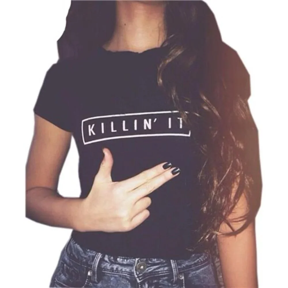 KILLIN' IT Women's T-shirt Cool Boss Babe Tee Girlboss shirt LARGE Size L - Picture 1 of 3